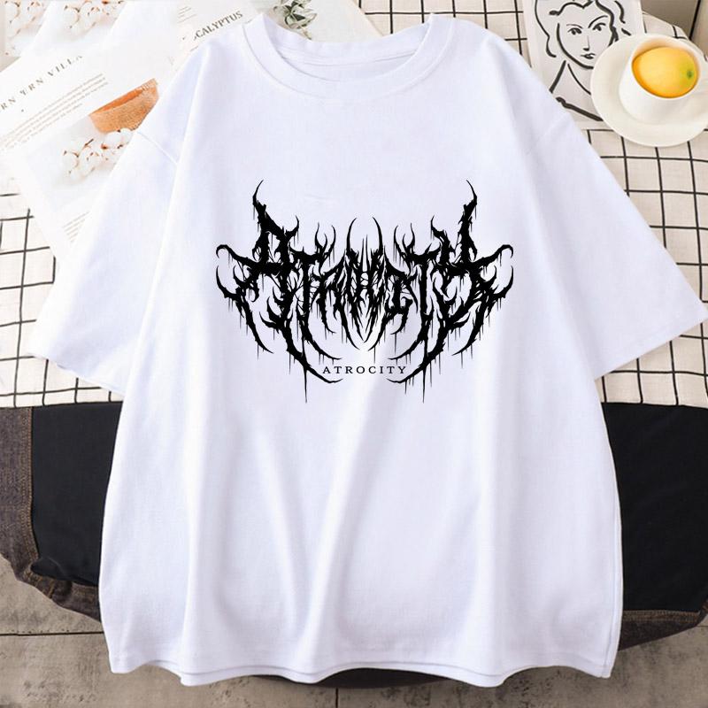 2023 Fashion Women T-shirt Gothic Print Short Sleeve T-shirt Female Streetwear Harajuku Oversized Clothes Tops Y2K Sport Tees