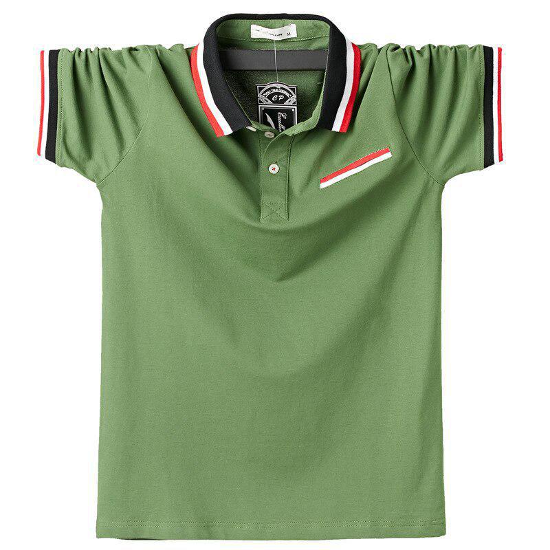 Mens Short Sleeve Polo Shirt Summer Cotton Business Casual Clothing Plus Size Loose Fit Male