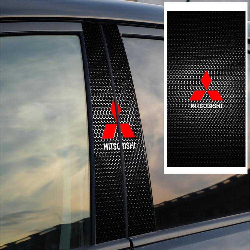 Car Styling Column Decals Window B Pillars Decorative Stickers Cover for Mitsubishi Pajero Sport ASX Lancer L200 Attrage Xpander