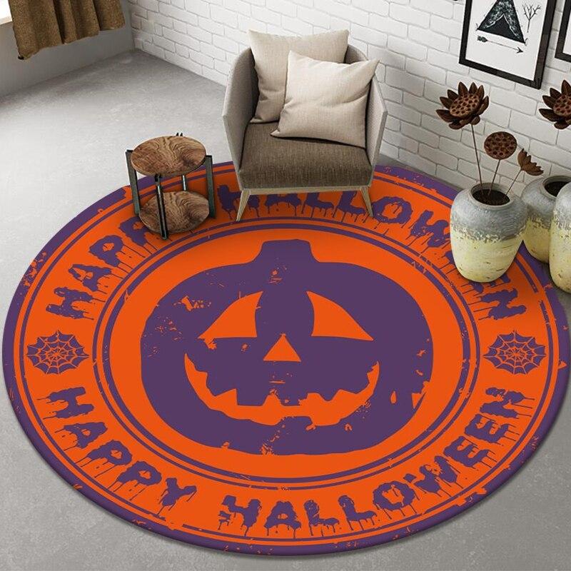 Halloween Decor Living Room Carpet Round Chair Mat Prayer Bedroom Rug Non-slip Entrance Doormat Home Decor Dining Room Area Rug