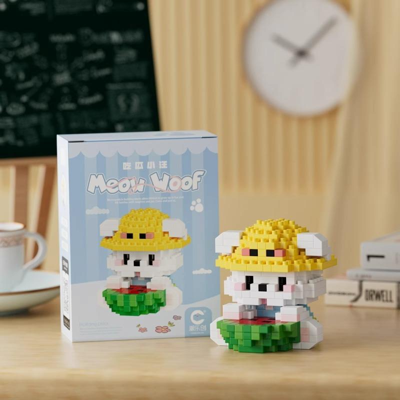 Lustige Meowland-Cartoon-Tierpuppen, Welpen und Katzen, pädagogische Bausteine, Spielzeug für Kinder, Freizeit, Stressabbau, Geschenke