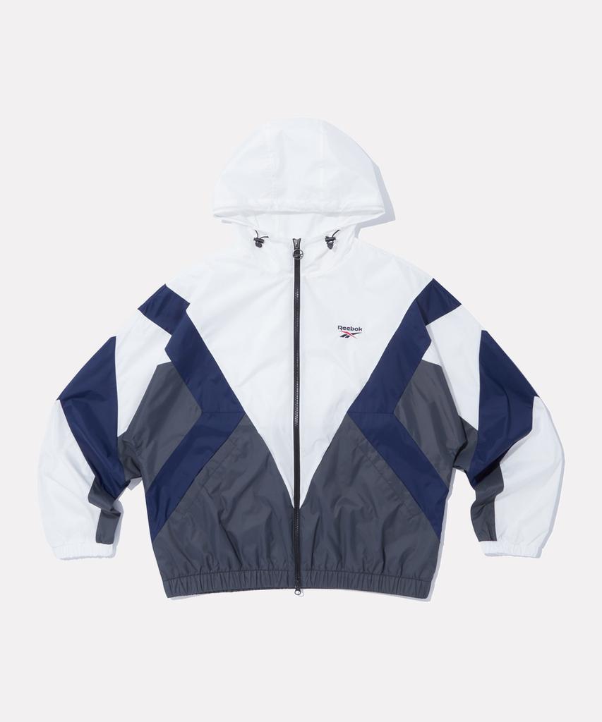 Reebok Dna Lightweight Hooded Windbreaker - White:Grey