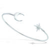 [R1713] - Bracelet argent ouvert 'Cléopatra' argenté (rhodié) - 58 mm- 10 mm