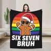 Meme Six Seven Halloween Flannel Blanket Autumn Warm Soft Throw Blanket for Kids Couch Chair Bedspread Sofa Bed Cover