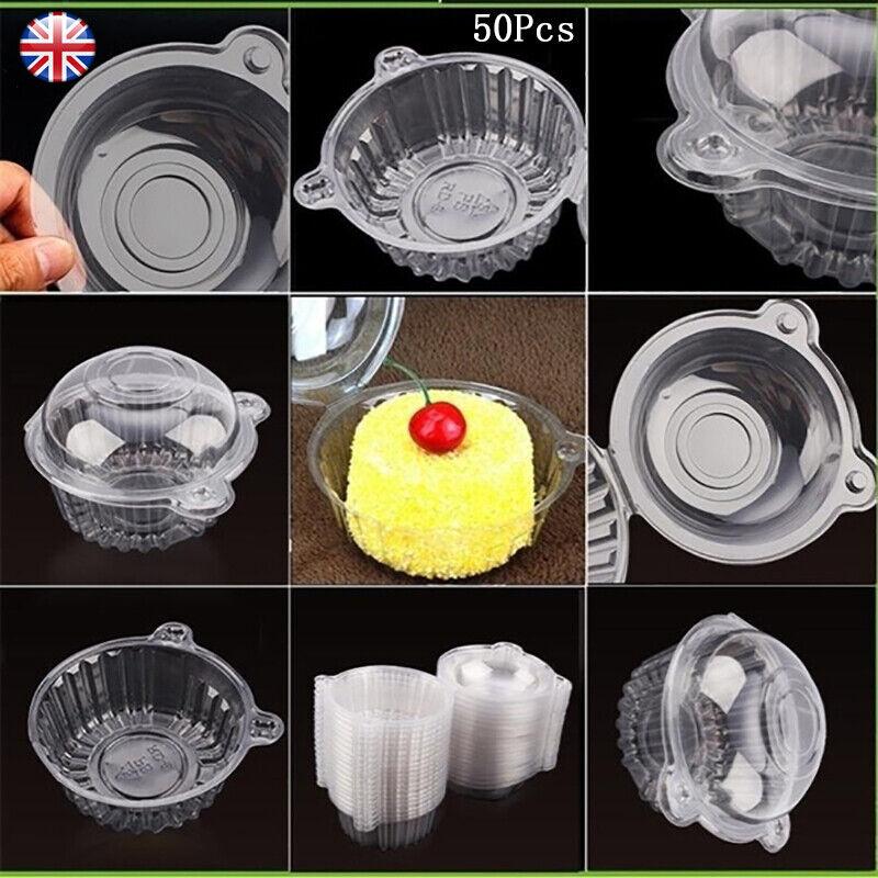50Pcs Cake Slice Boxes Cupcake Slice Container Square Individual Single Dessert Box Triangular Sandwich Cheesecake Storage Box
