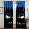 Beautiful Blue Shine Eyes Eyelash Girl Window Curtains Blinds For Living Room Kids Bedroom Bathroom Kicthen Door Home Decor 2Pcs