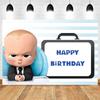Boss Baby Motto Hintergrund Mädchen Junge Geburtstagsparty Kinderzimmer Dekoration Fotografie Hintergrund Benutzerdefinierter Name Poster Banner