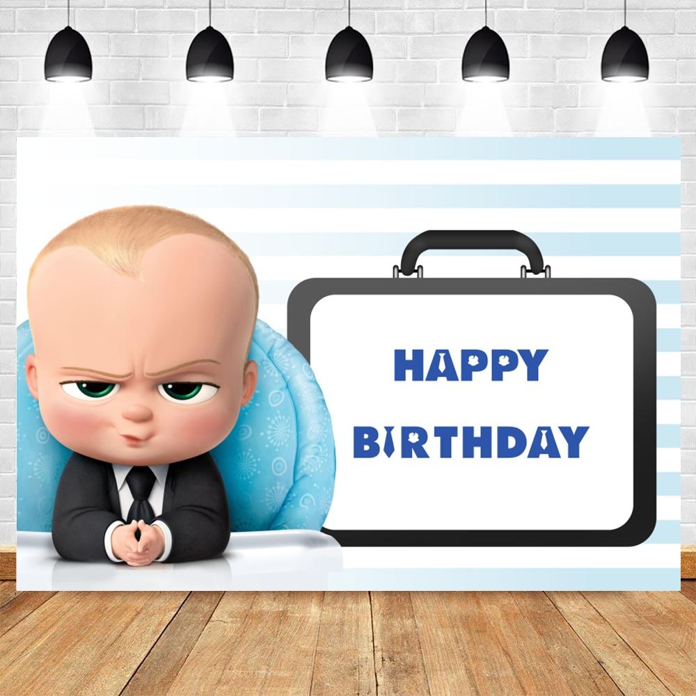 Boss Baby Motto Hintergrund Mädchen Junge Geburtstagsparty Kinderzimmer Dekoration Fotografie Hintergrund Benutzerdefinierter Name Poster Banner