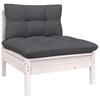 Vidaxl 6-Cz. Garden Lounge Set, Cushions, White Pine