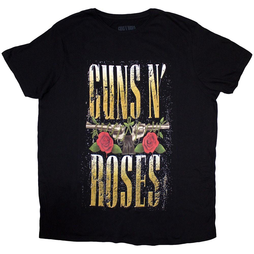 Guns N Roses T Shirt Womens Big Guns Band Logo New Official Black