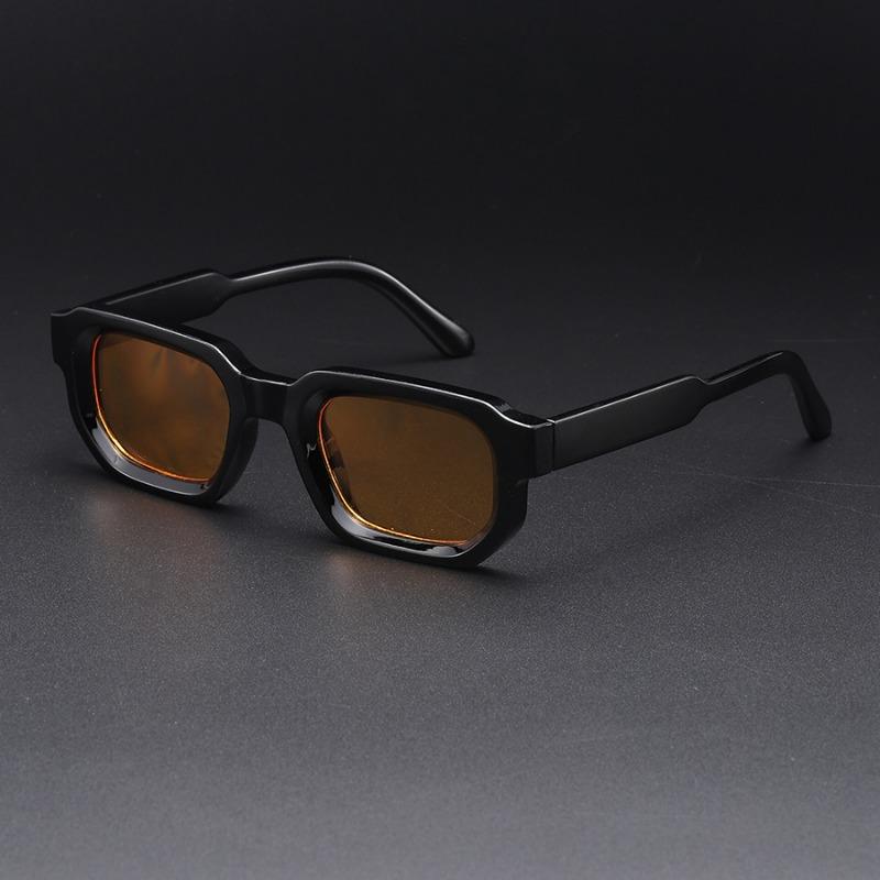 Nouveaux Lunettes de Soleil Carrées à Monture Fine pour Femmes Résistantes aux UV Mode Unisexe Lunettes de Soleil pour Photographie de Rue Style Minimaliste