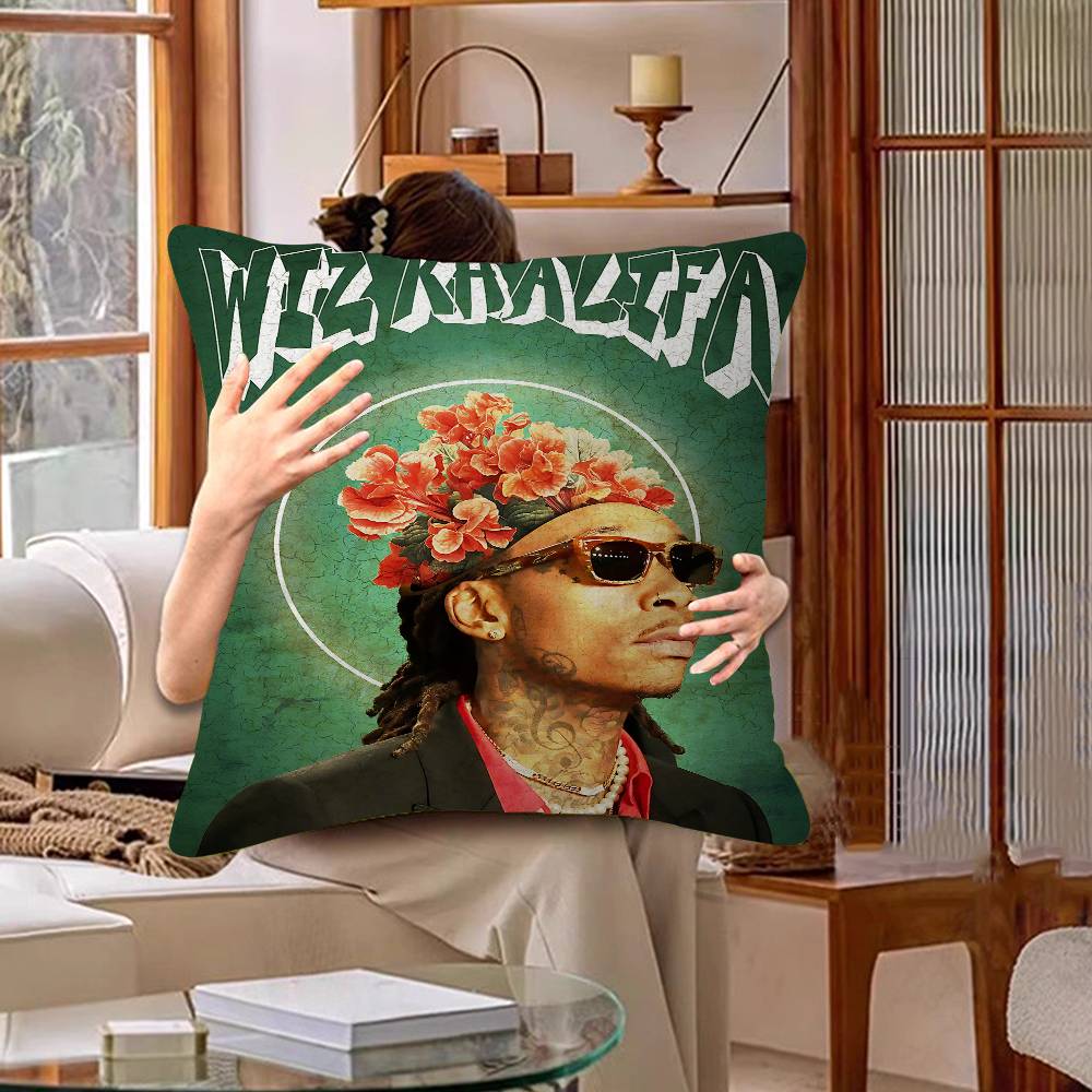 Rapper W-Wiz K-Khalifa Personalized Pillow Cover Kids Bedroom Wild Party Decor Pillowcase Kid Birthday Shower Gift