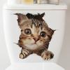 Cute Cat Toilet Stickers, Waterproof Removable Self-Adhesive Bathroom Home Decor