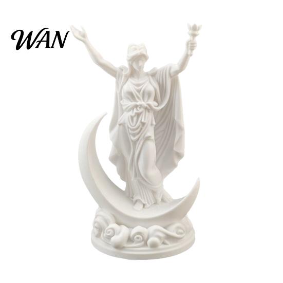 Minimalist Desktop Sculpture 3D Printed Greek Goddess Figurine, Crescent Statue, Resin Small Decorative Statue Ornaments for Home Office Bookshelf
