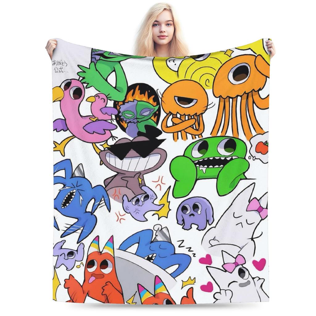 Garten of Banban Funny Games Blankets Lightweight Thin Flannel Novelty Gift Throw Blankets Bedspread