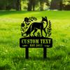 Metal Fox Garden Stake Outdoor Decor Yard Farm Gift