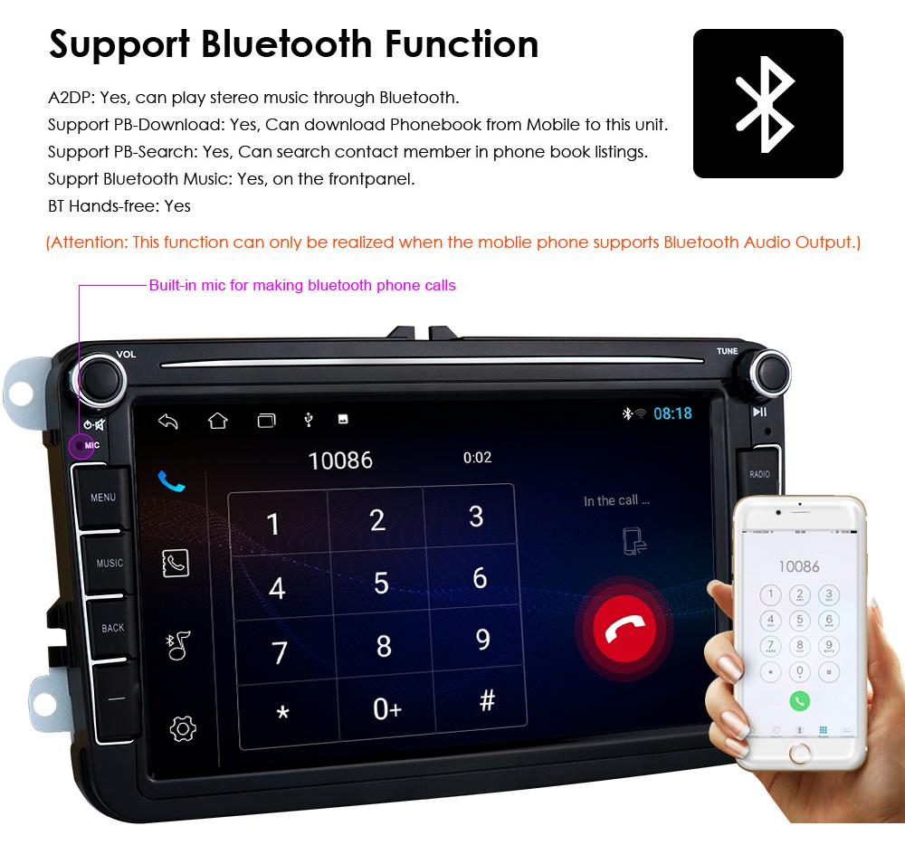 Car Radio Hizpo 8 Inch Android AutoRadio for Volkswagen VW Passat B6 B7 CC Tiguan Touran Golf Polo Skoda Seat Carplay Multimedia GPS 2din Audio Video