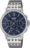 BESIDE Quartz Men's Watch BMS-300D-2AV Sapphire Glass Stainless Steel Band Multi-Axis 24-Hour Navy