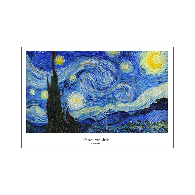 Van Gogh Plátno Malba Slavný Hvězdná noc Plakát Nástěnné umění Obrázky Kvetoucí mandloň Plakáty a tisky pro obývací pokoj Domácí dekorace Bez rámu