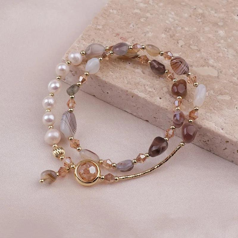 Women Freshwater Pearl Bracelet Irregular Stone Bead Jewelry Accessories
