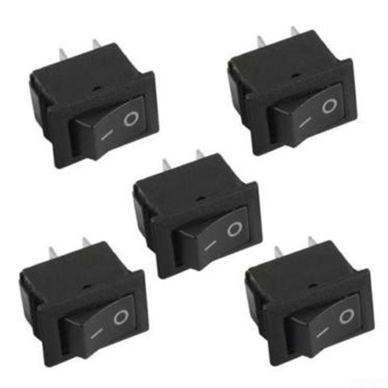 10 Mini Interruptor Rocker Switch Rocker Switch 2 Pinos 2 Conexões DC 12V 16A Preto