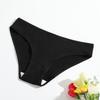 Pure Cotton Threaded Women'S Briefs, Solid Color Low Waist Comfortable And Breathable Double-Layer Girls' Underwear, Sold Individually