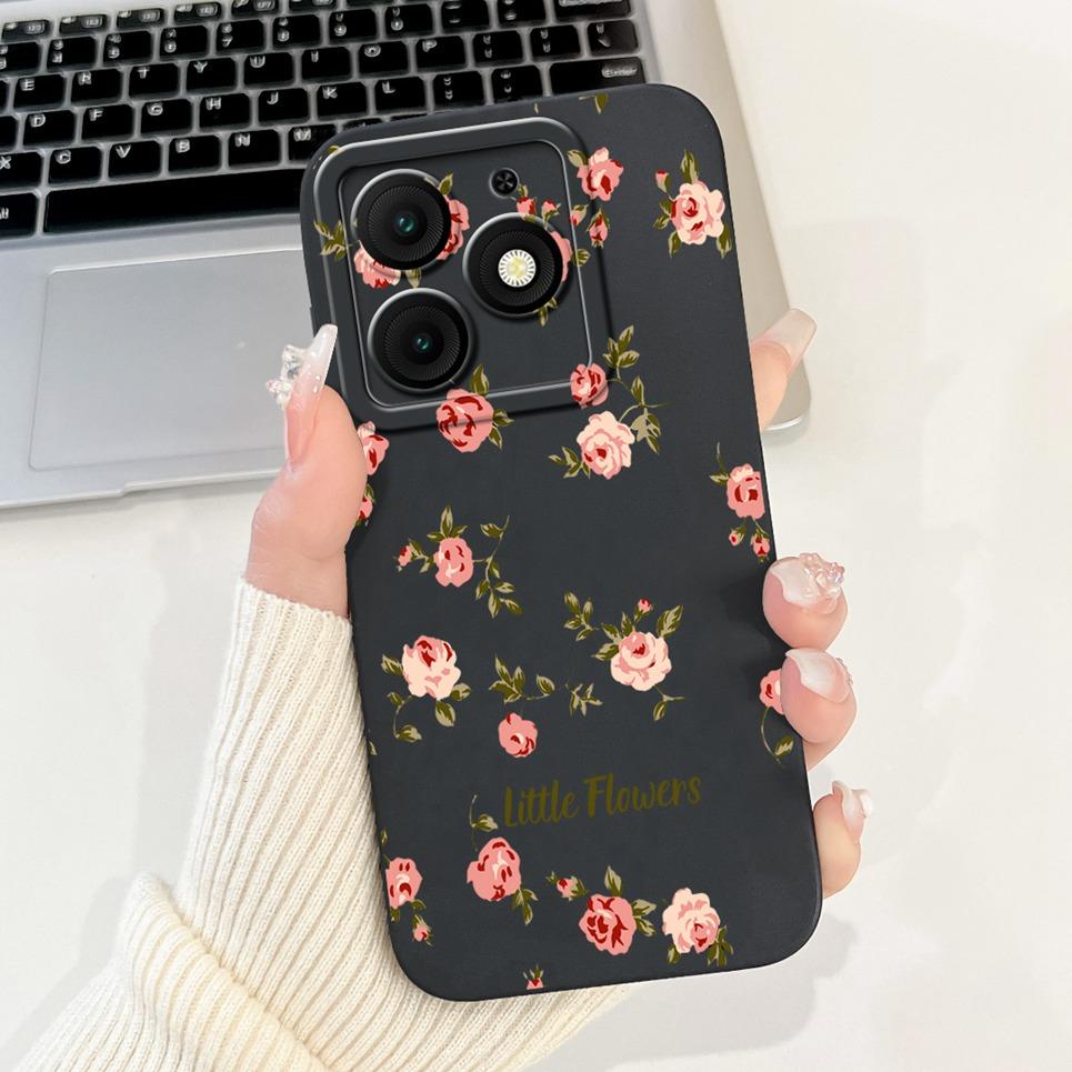 For Itel A50 Back Cover On ItelA50 A 50 Coque Funda Flower Butterfly 2024 New Women Fashion Phone Case Liquid Silicone Bumper