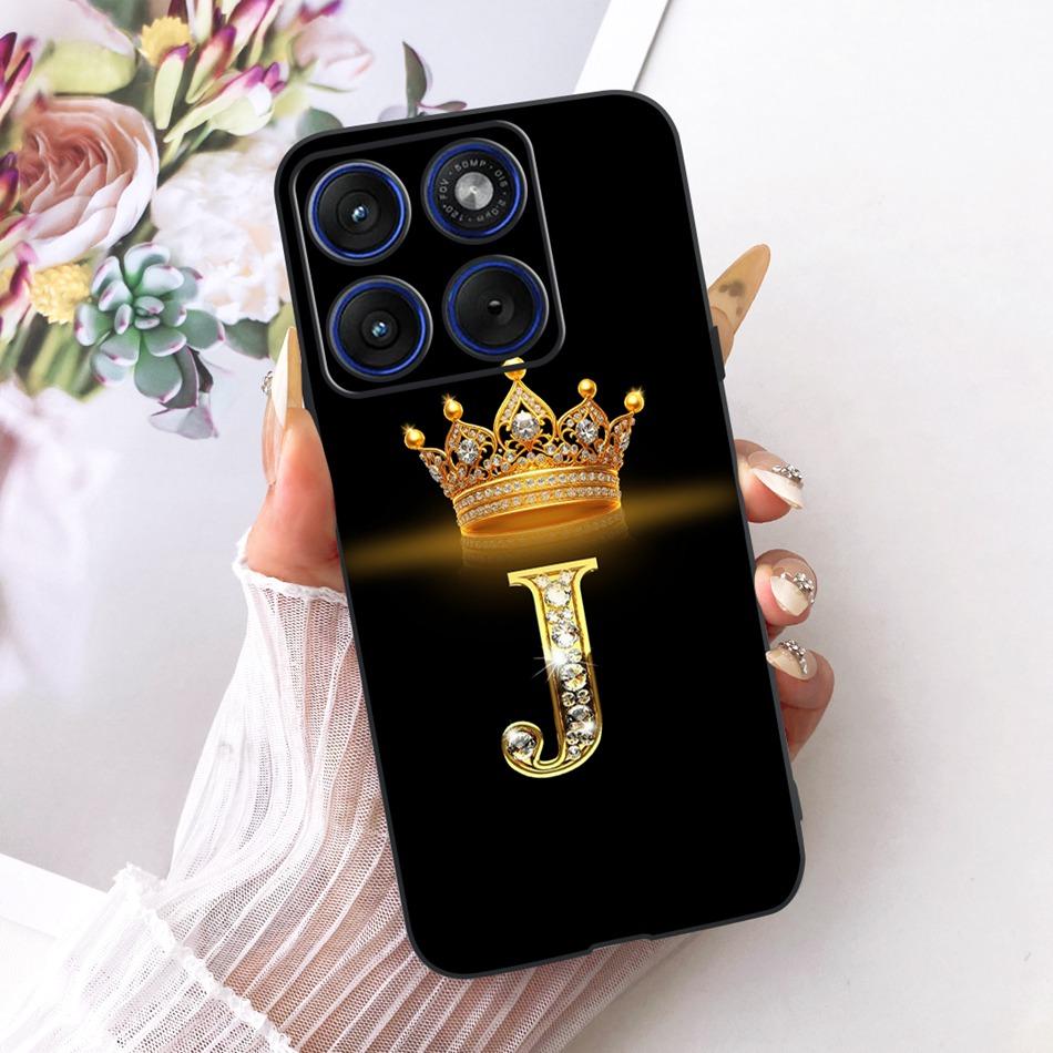 For Motorola Edge 70 Fashion Crown Letter Phone Case For Motorola Moto X70 Air Edge70 5G XT2601-2 Black Silicone Soft Cases
