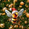 Christmas Ornament 2D Acrylic Dog/Bear/Bee/Rabbit/Rooster Hanging Decoration Cartoon Animals Xmas Tree Pendant for Home Party Decor