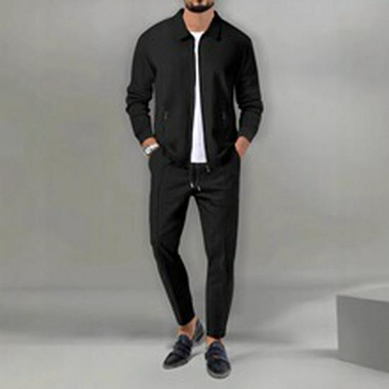 2026 Herren einfarbiger Kapuzenpullover Sport Zweiteiliges Set - Frühjahrs- und Herbststil