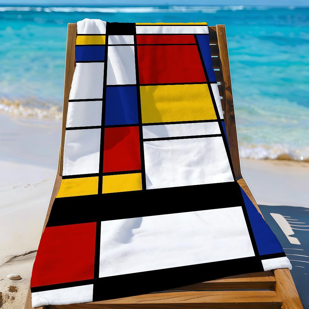 Art P-Piet Mondrian Towel Sports Quick Dry Travel Camping Gear Sandproof Soft Light Large Beach Towel