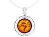 Large Silver Filigree Round Women's Necklace With Amber Short Choker 40