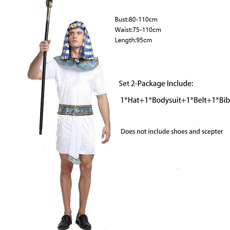 Deluxe Men Egyptian King Costume Majestic Arabian Prince Outfit For Halloween Parties**