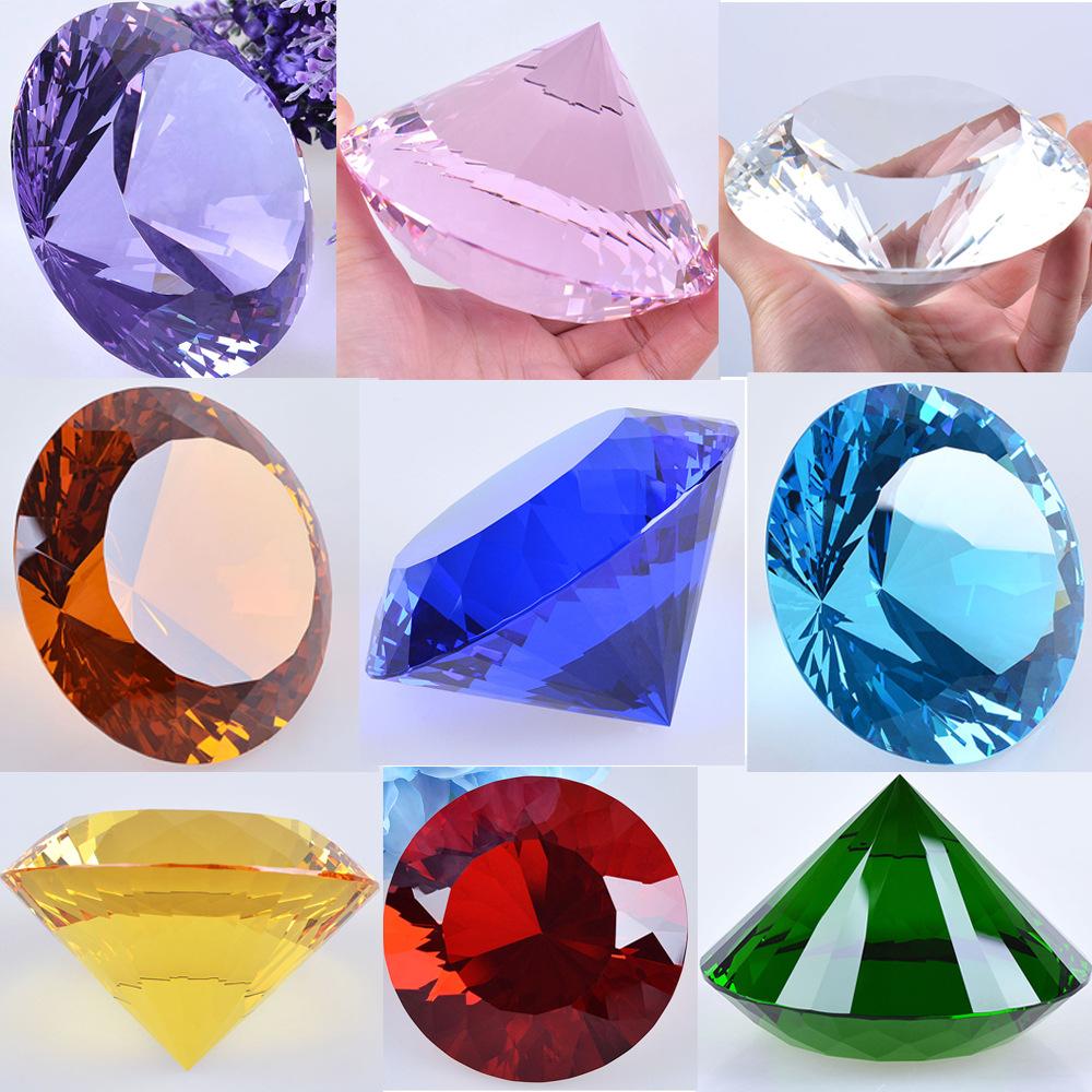 8 barev křišťálový diamant ve tvaru těžítka Dekorativní broušené sklo Obrovský drahokam Svatební kancelář Stolní ozdoba Dárky k narozeninám