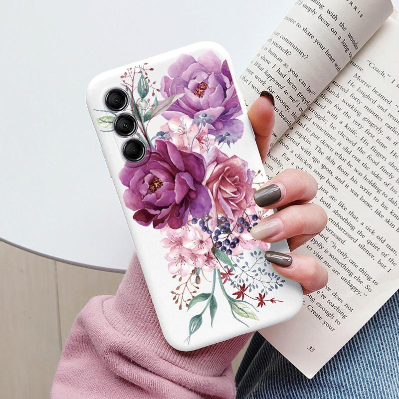 Hülle Funda Für Samsung Galaxy M14 M34 M54 5G Cover Bunter Blume Herz Cartoon Weiches TPU Couqe Für Samsung M 14 Leopard Capa