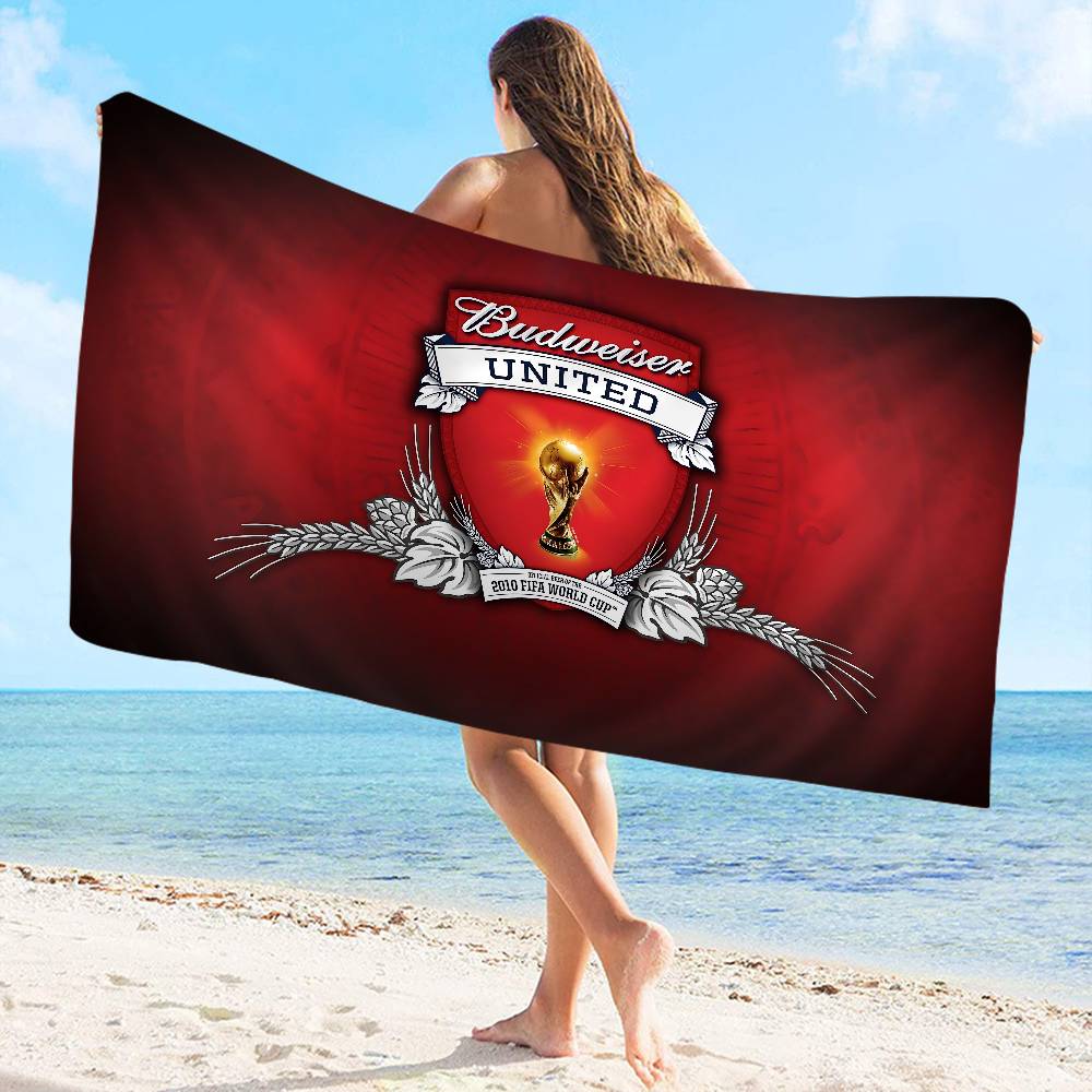 HOT B-Budweiser Microfiber Beach Towel Absorbent Quick Dry Soft Yoga Swimming Resort Mountain Climbing Towel