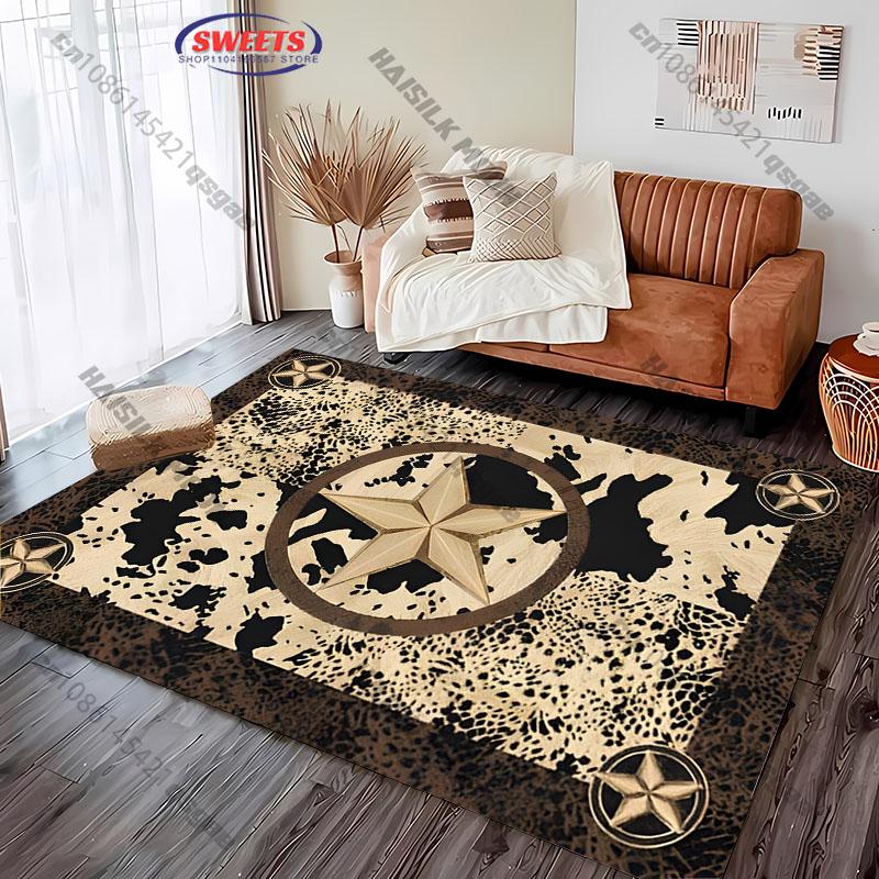 Western Cowboy Theme Rug for Living Room Décor carpet for home sofa bedroom, gift