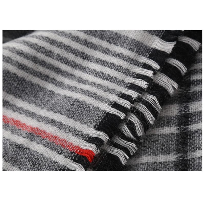 Year Imitation Cashmere Scarf, Plaid Striped Shawl, Women's Autumn and Winter