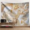 Tapisserie Elk Printing 3D Paysage de Forêt Cascade Décoration Murale Tissu de Fond pour la Maison Affiche de Jardin pour l'Extérieur