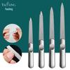 Doppelseitiges Nagelfeilen- und Polierset aus Edelstahl mit mattiertem Finish