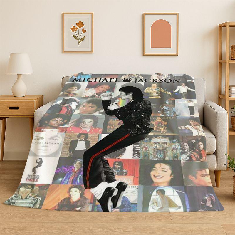 Retro MJ Michael Jackson King of Pop Weiche Flanelldecke, Gemütliche Decke für Bett, Couch, Sofa, Schlafzimmer, Wohnzimmer, Reise Kind