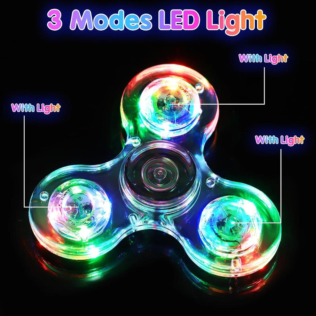 Spinner Fidget Lumineux LED Remplissage Panier de Pâques pour Enfants Cadeau de Pâques Cadeau de Fête Couleur Aléatoire