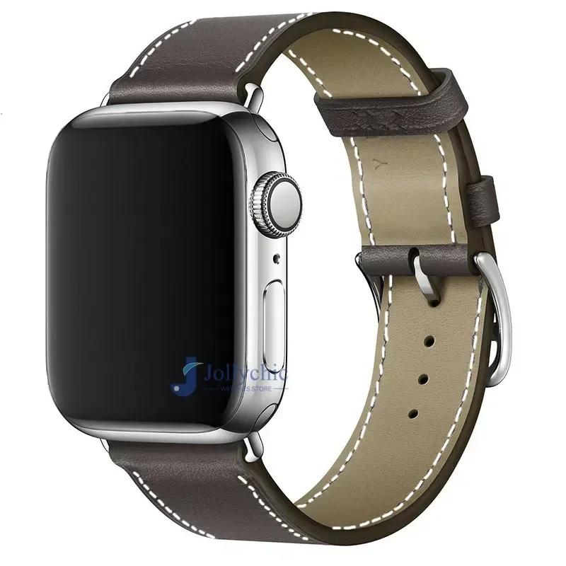 Leather Watch Straps for Apple Watch Band 46mm 44mm 49mm 45mm 42mm 40mm 38/41mm Bracelet iWatch Series 10-Ultra 9-8-7-6-5-4-3-SE
