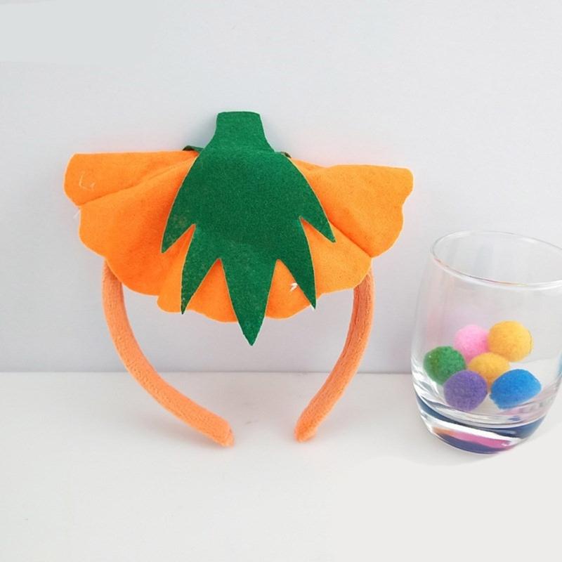 2Pcs Halloween Pumpkin Costume Pumpkin Dress Up Kits Includes Pumpkin Hairband, Skirt for Kid Birthday Halloween Party