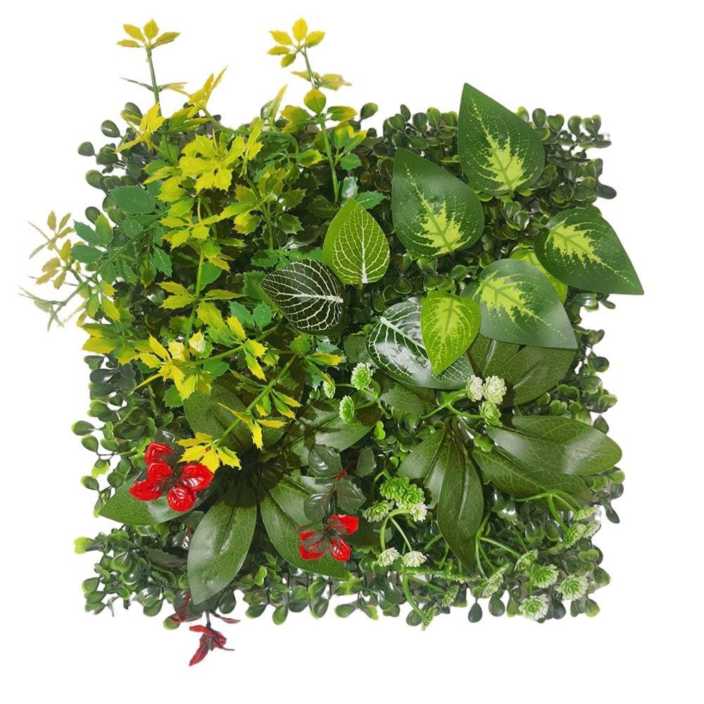 Green Artificial Plant Wall Turf 25*25cm DIY Fake Green Grass Mat Flower Wall Panel Plastic DIY Plant Panel Home Decoration