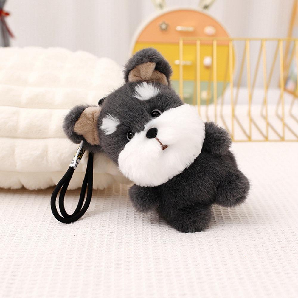 Valpdockor Hund Plyschhänge Schnauzer Väskberlock Husky Corgi Plysch Kawaii Shiba Inu Hund Gosedjur Nyckelring Bilinredning