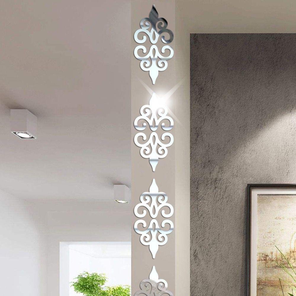 Embellishment Porch Ornament Home Decor Flower Shape Decal Mirror Wall Stickers 3D Floral Mural