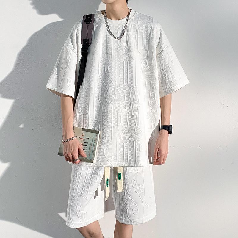 Men's Loose Fit Summer T-Shirt and Shorts Set - Plus Size Casual Trend