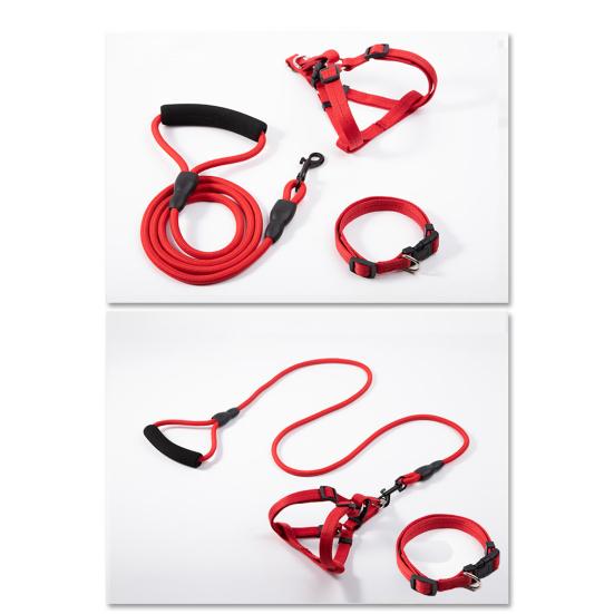 Yousheng Dog Leash with Padded Handle Mountain Climbing Nylon Rope Leash with Harness Collar Heavy Duty 4Ft Dog Leash for Outdoor Walks Training