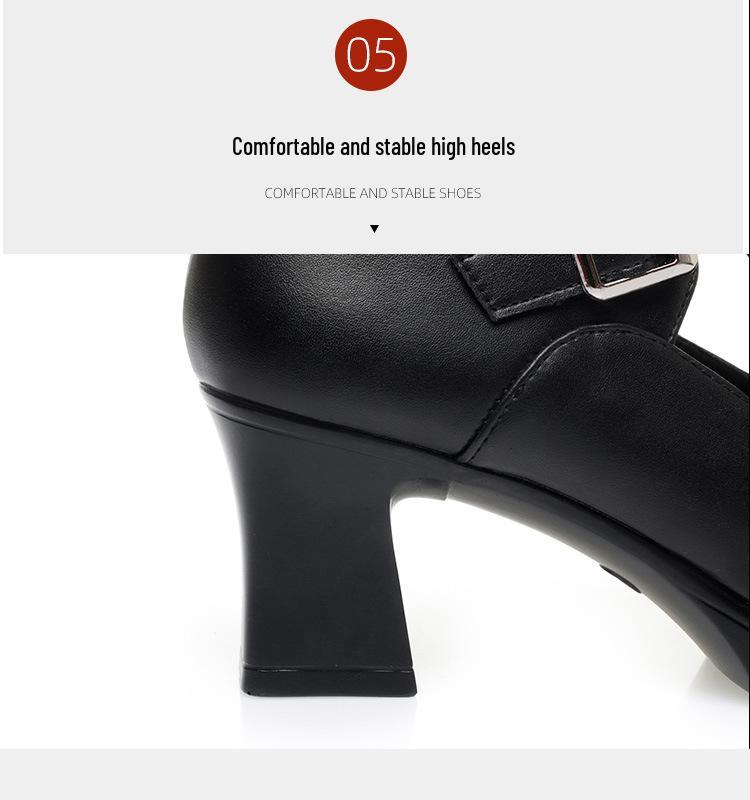 Frühling & Herbst Damen Klobiger Absatz Weiches Leder High Heels